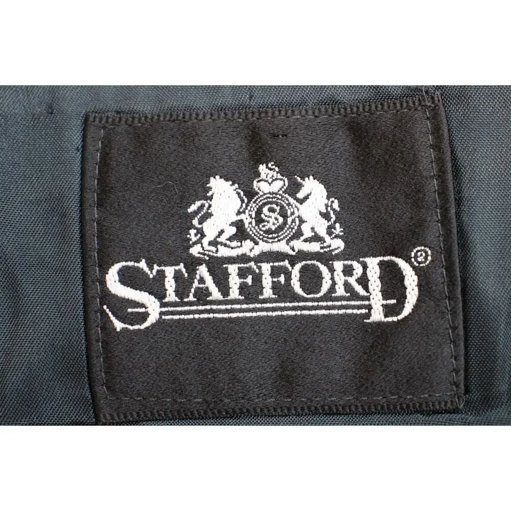 Stafford Blazer Men's Size 42L Navy Blue 2 Button Single Breasted Gold Buttons